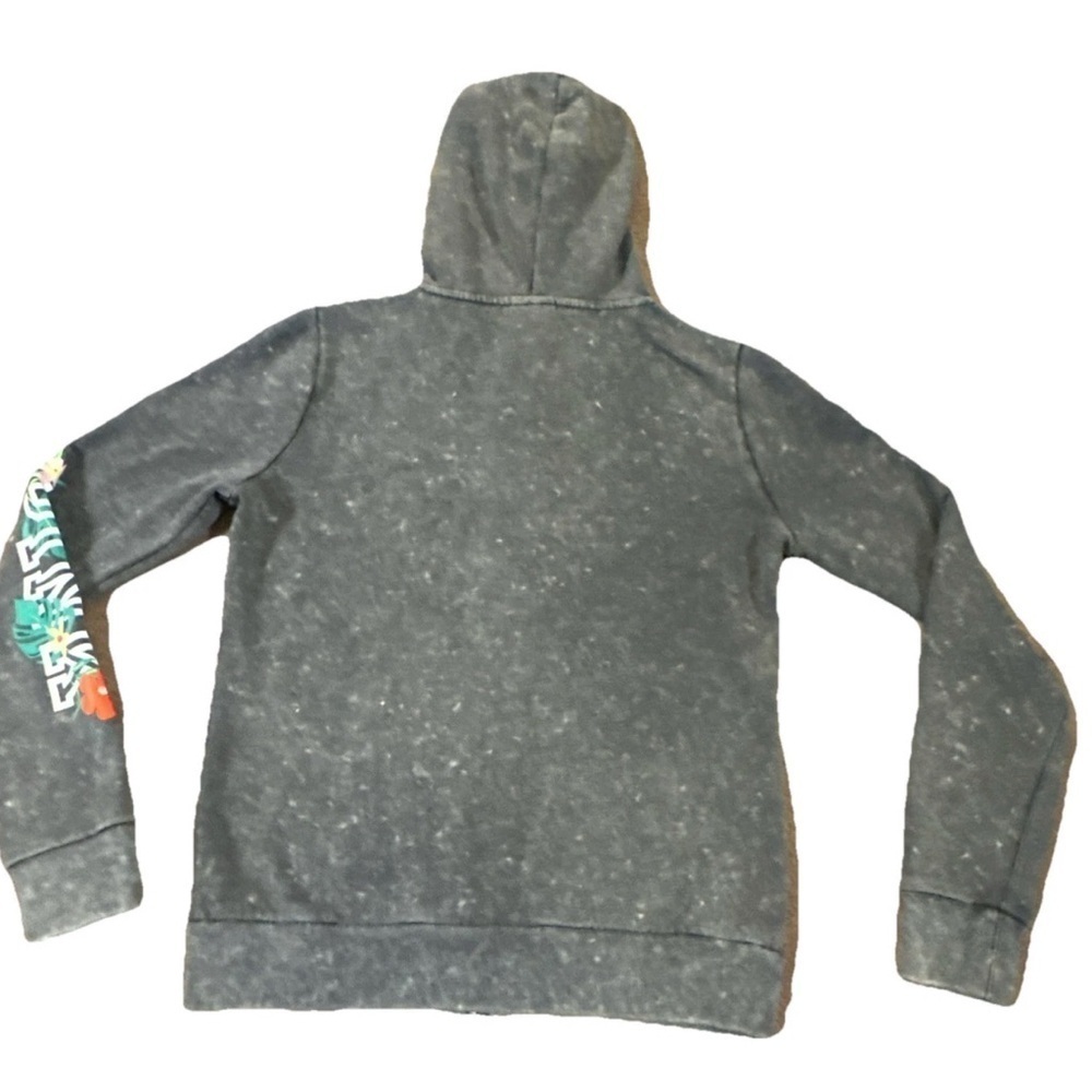 Victorias Secret PINK Gray Full Zip Hoodie Sweater Tropical Hawaiian Flowers XS - Picture 5 of 5
